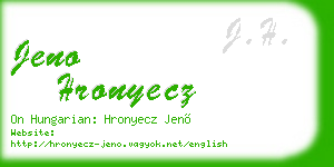 jeno hronyecz business card