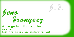 jeno hronyecz business card